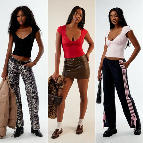 美式复古甜心紧身胸衣上衣