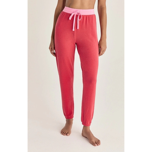 Nap pply Time樱桃红 拉绒拼色长裤 外贸原单Z 家居橡筋腰睡裤