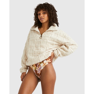 柔绒花信半拉链套头衫羊羔绒