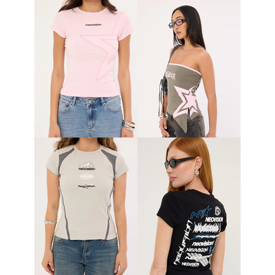 星星爱心图案系列短袖T恤