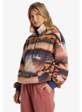 外贸原单Bil*labong珊瑚海半拉链套头衫超糯泰迪熊羊羔绒C5 1921