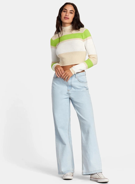 外贸原单Rvc*a复古浅色水洗休闲宽松显瘦直筒可可牛仔裤两色1303