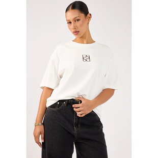 外贸原单Per Stranger简约基础印花圆领宽松短袖 T恤B1 3116 fect