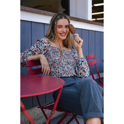 法式甜美轻薄长袖上衣