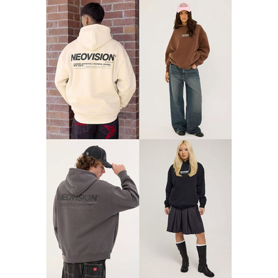 经典标志简约宽松加绒连帽卫衣