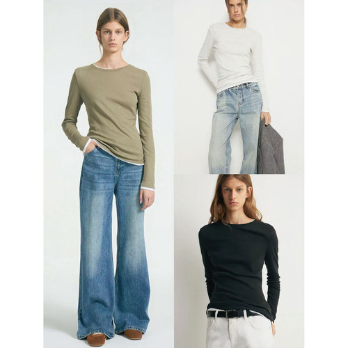 基础款超薄绵柔长袖打底T恤