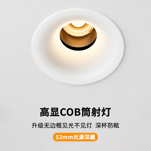 LED全光谱防眩嵌入式无主灯射灯