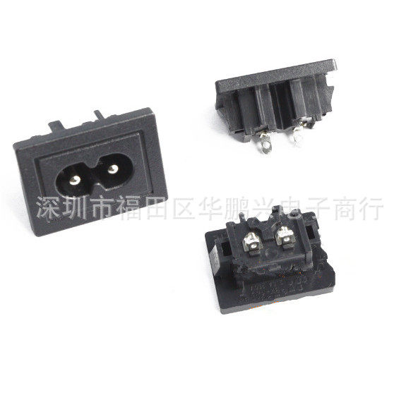 AC电源插座/大八字/24x31/端子脚/BX-180-2.0C 八字尾 点线脚