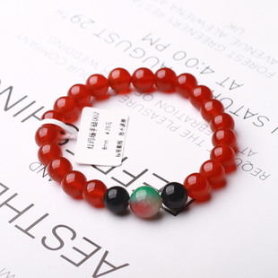 天然红玛瑙手链女款 简约水晶饰品礼物送女友闺蜜 单圈时尚