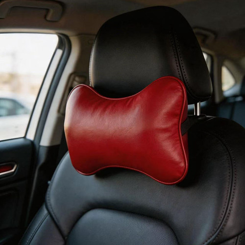 红花银桦真绵羊皮汽车头枕护颈枕