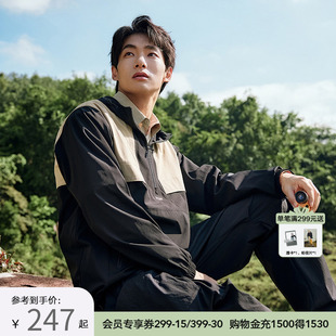 户外运动防泼水宽松251M2KJ02 PONY波尼1972春夏梭织夹克男女同款