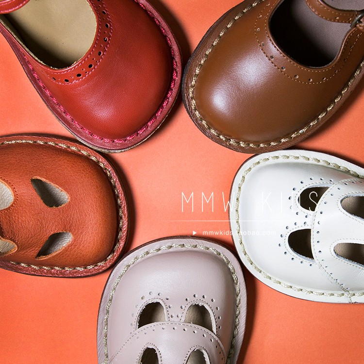 MMW KIDS pepe 18秋冬新款 超百搭单扣复古小皮鞋 鞋子