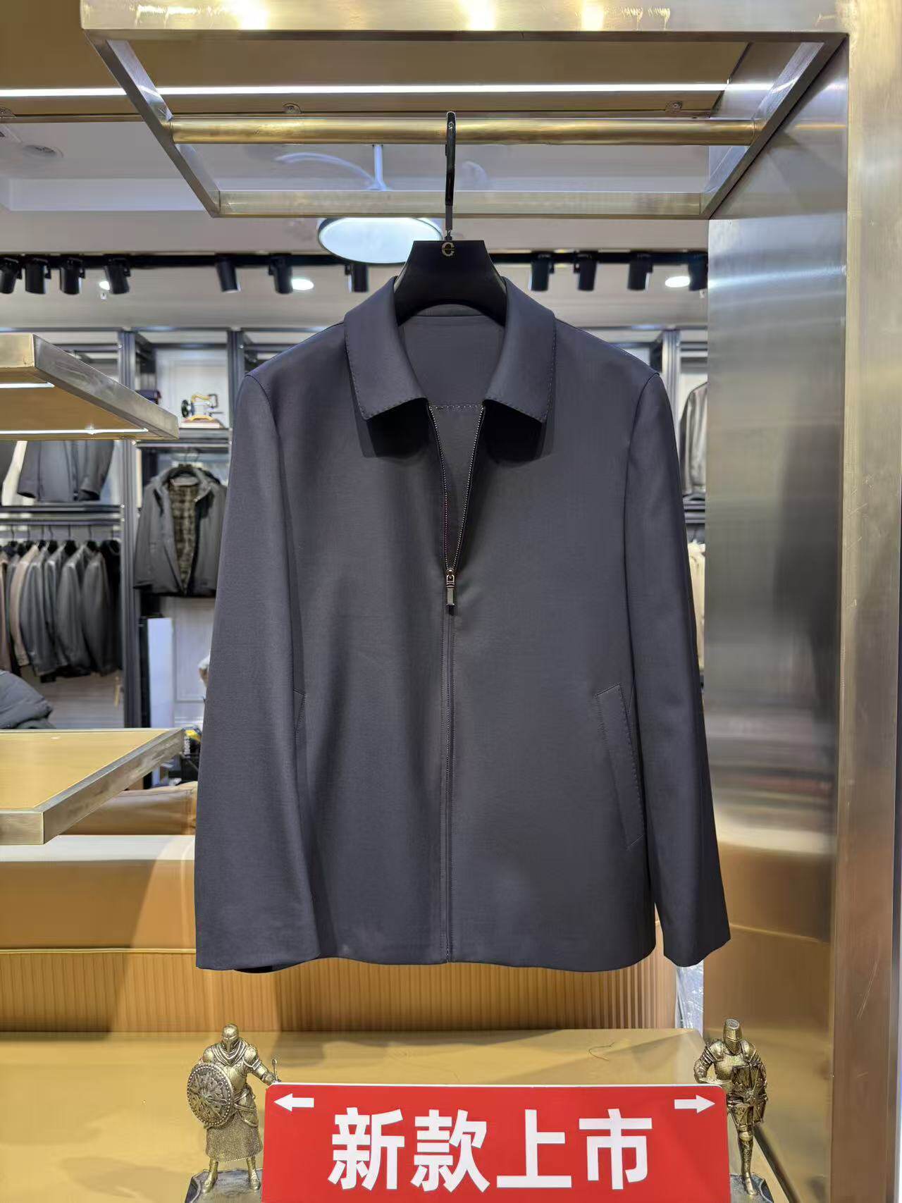 秀而高端2026早春新款男士新休闲商务翻领夹克外套时尚百搭上衣男