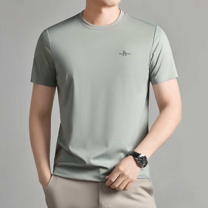 秀而高端2026早春新款男士纯色简约休闲时尚圆领百搭短袖T恤D138