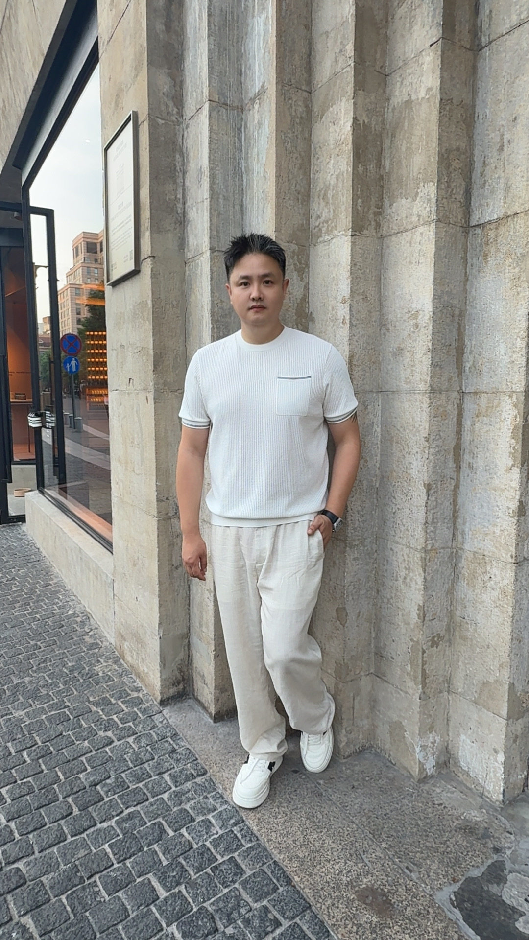 秀而高端男装2026夏季新款时尚休闲商务老钱风圆T恤上衣28029
