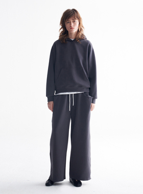 MESTLA春季简约时髦重磅棉柔宽松卫衣套装软糯休闲连帽上衣阔腿裤