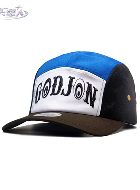 大头星人JOON撞色拉浆印花软顶五片鸭舌帽加宽檐显脸小加深加大潮