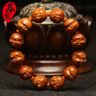 橄榄核手串百态人生弥勒佛精品核雕文玩喜怒哀乐手工雕刻手链男女