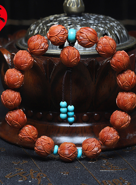 苏家男女龙纹桃核手工雕刻手串