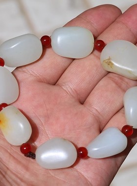 【小胡子玉器】和田玉 籽料 秋梨黄皮 原石 精修 男款 手链