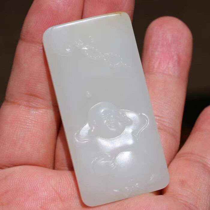 【小胡子玉器】和田玉 籽料 洒金皮 羊脂玉 苏工 佛牌