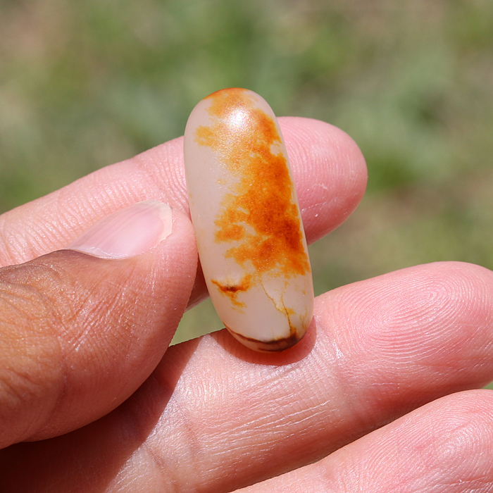 【小胡子玉器】和田玉 籽料 红金皮 羊脂玉 玉龙河原石