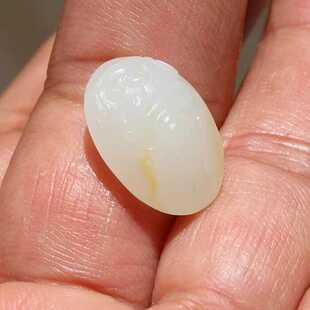 【小胡子玉器】和田玉 籽料 洒金皮 羊脂玉 苏工 貔貅 戒面