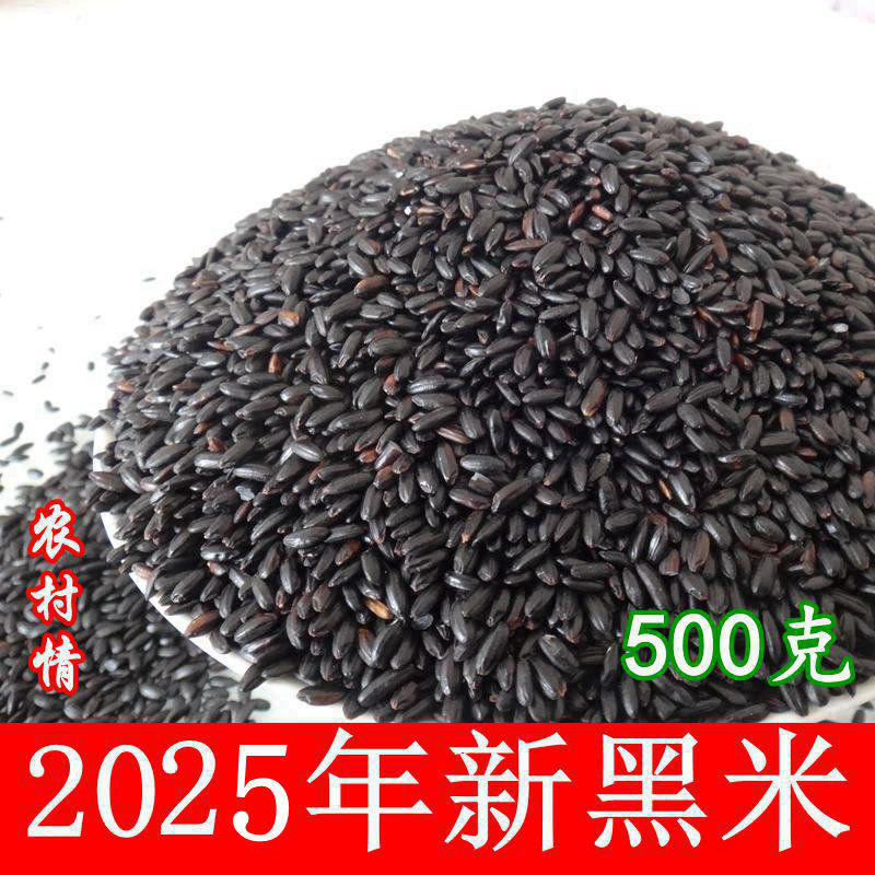 2025年农家新黑米黑香米黑糙米梗米 健康五谷粗杂粮主食粥饭 500g