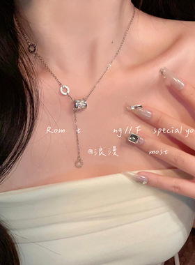 百搭银色小蛮腰流苏项链女款2026新款锁骨链气质脖颈链配饰女式