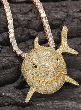 欧美锆石男士项链夜店配饰吊坠