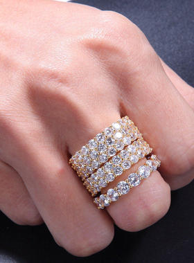欧美风嘻哈指环锆石潮流