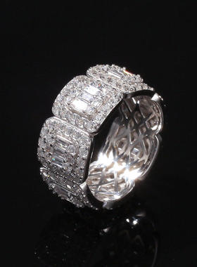 欧美风微镶锆石百搭复古情侣戒指