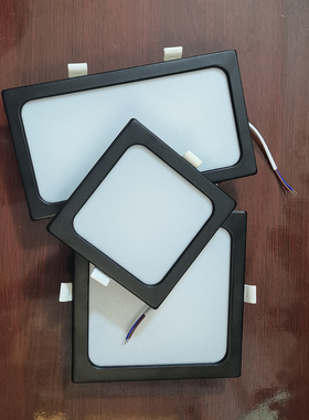 黑白色暗装格栅led灯15*15天花卡扣开孔20*10长方形嵌入式吸顶灯