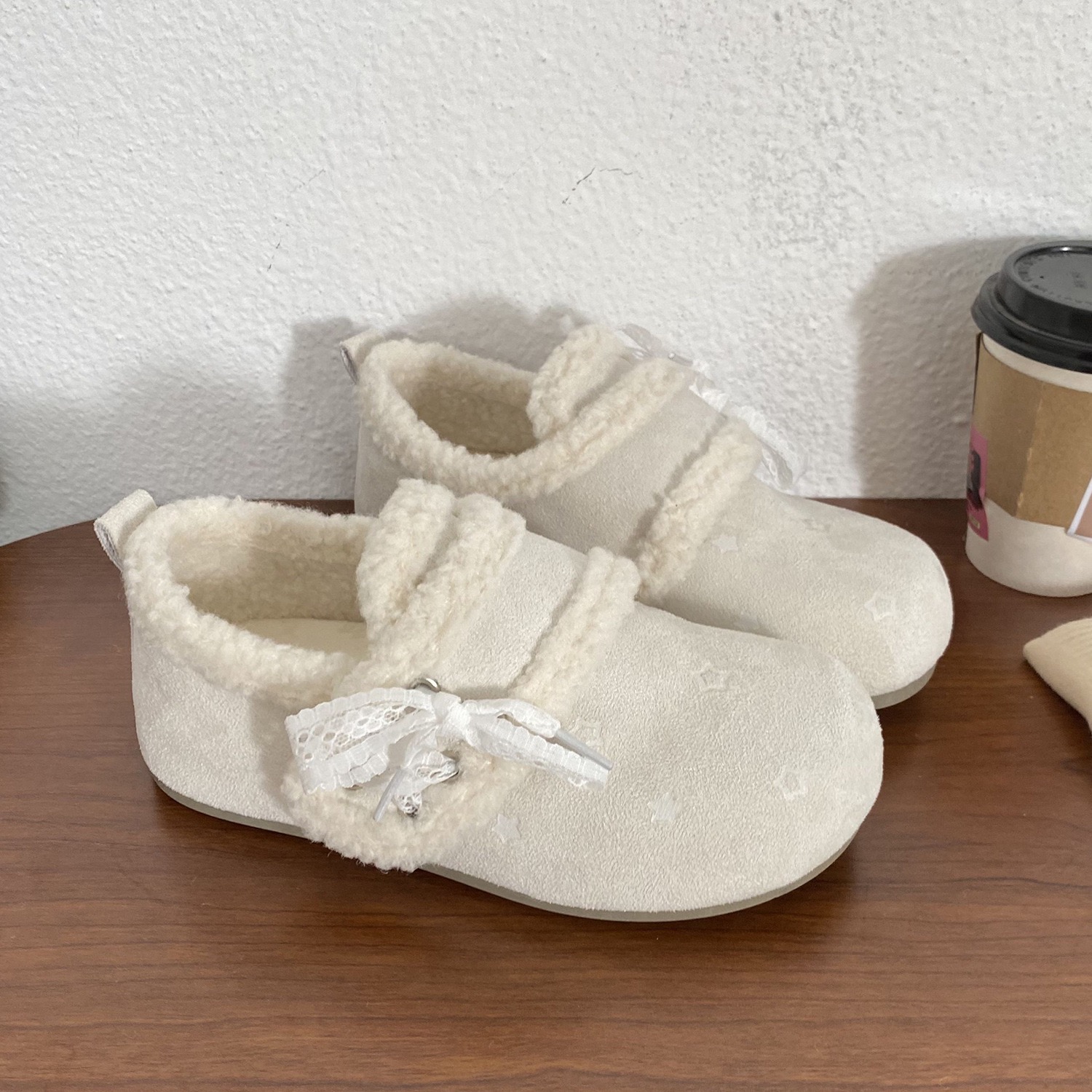 加绒勃肯鞋毛绒保暖二棉鞋增高新款 加厚德训鞋灰色鞋子女鞋冬季