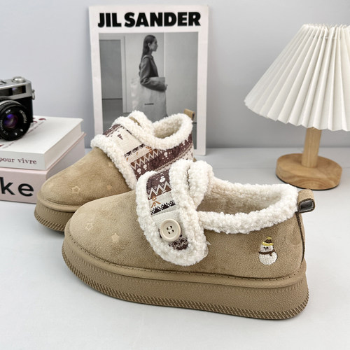 巨好看雪地靴女款保暖棉鞋加绒 冬季新款加厚毛毛鞋增高鞋子女鞋