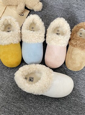 新款勃肯鞋毛绒保暖棉鞋一脚蹬 加绒鞋子女鞋冬天毛毛鞋加厚外穿