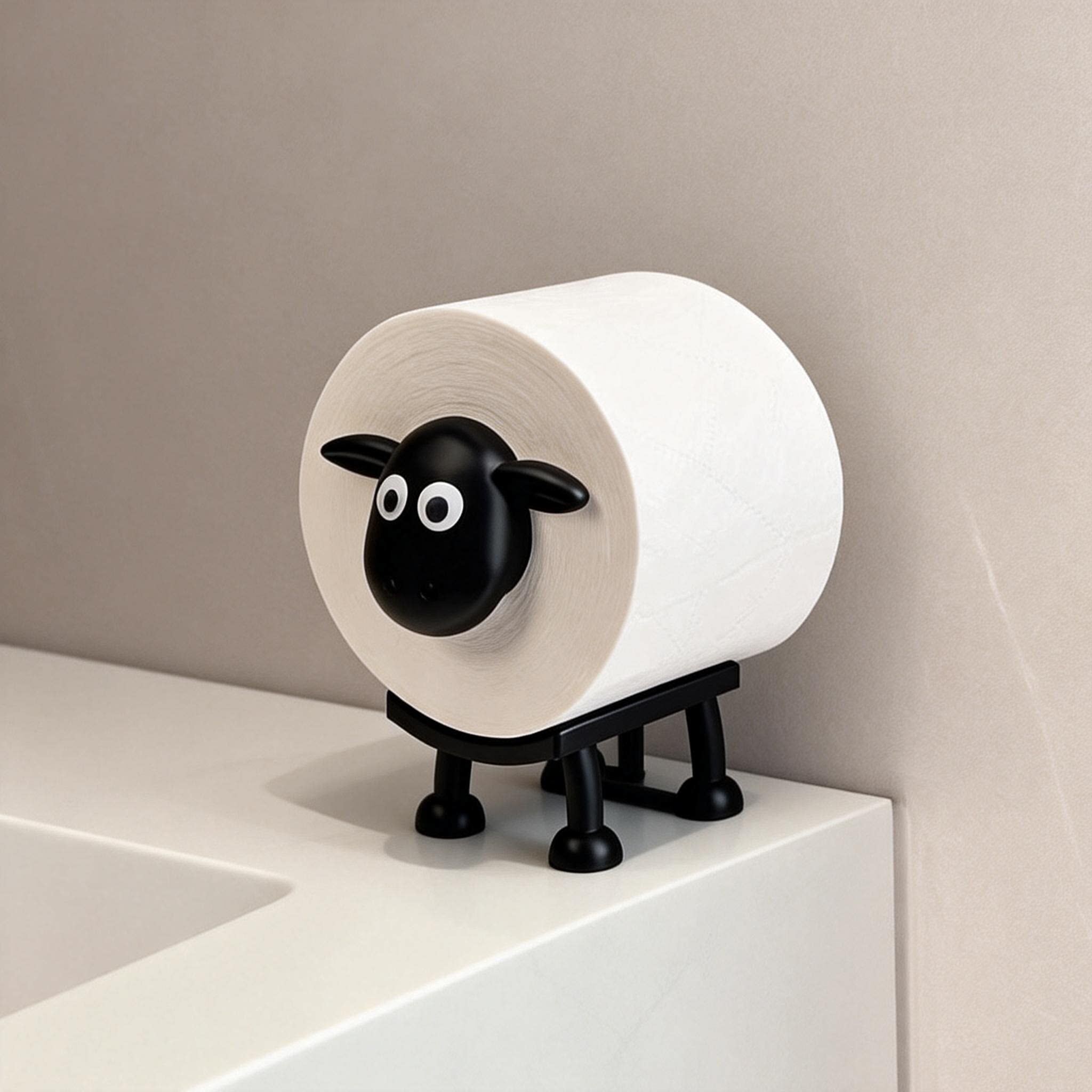 小绵羊卫生间厕纸架卷纸架纸巾架卫生纸置物架厕所可爱创意摆件