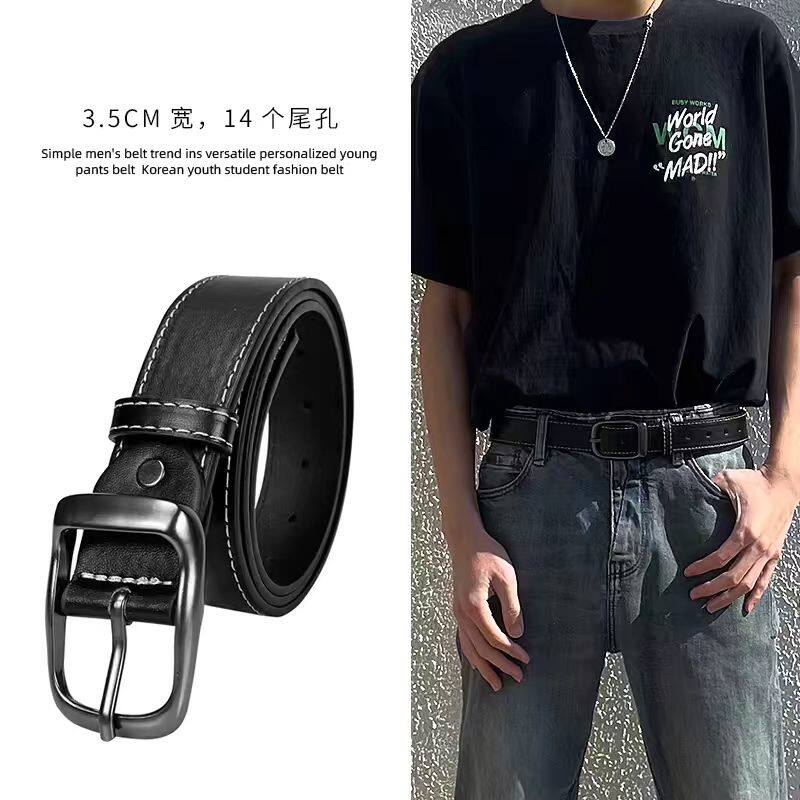 ins学生韩版年轻男生皮带牛仔裤腰带潮流百搭针扣时尚裤带皮带男