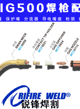 奥太mig500 350脉冲气二保焊机枪配件MB501D保护嘴套导电嘴分流器