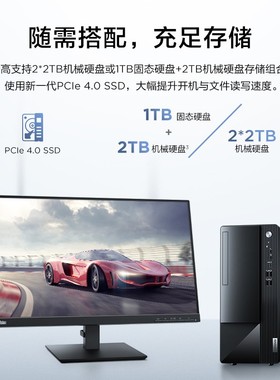 联想扬天m460酷睿12代商用设计台式整机 商务办公 台式电脑 定制