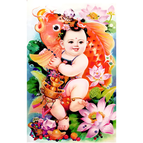 宝宝图片墙贴备孕年画娃娃送子图画报贴画龙凤胎可爱海报求子海报