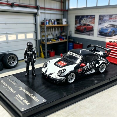 MC 1/64 RWB964 High Wing Diecast Model 高翼白色骨龙 汽车模型