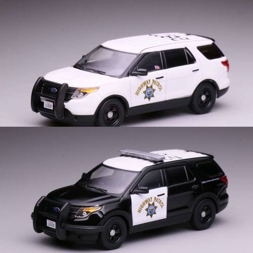 596 1:64 13款福特探险者CHP加州高速白熊涂装美警合金汽车模型