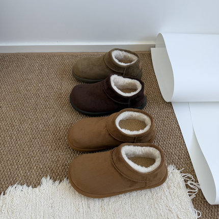 3.5cm内增高复古小土豆勃肯鞋冬季外穿加绒加厚雪地靴保暖棉鞋子