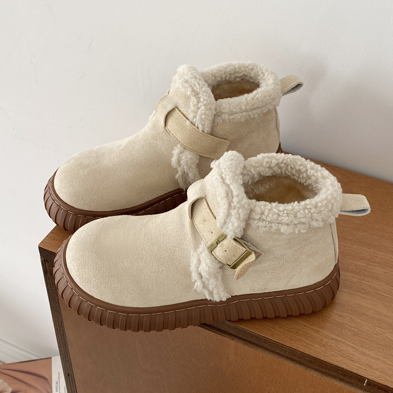 复古可爱加绒保暖雪地靴女