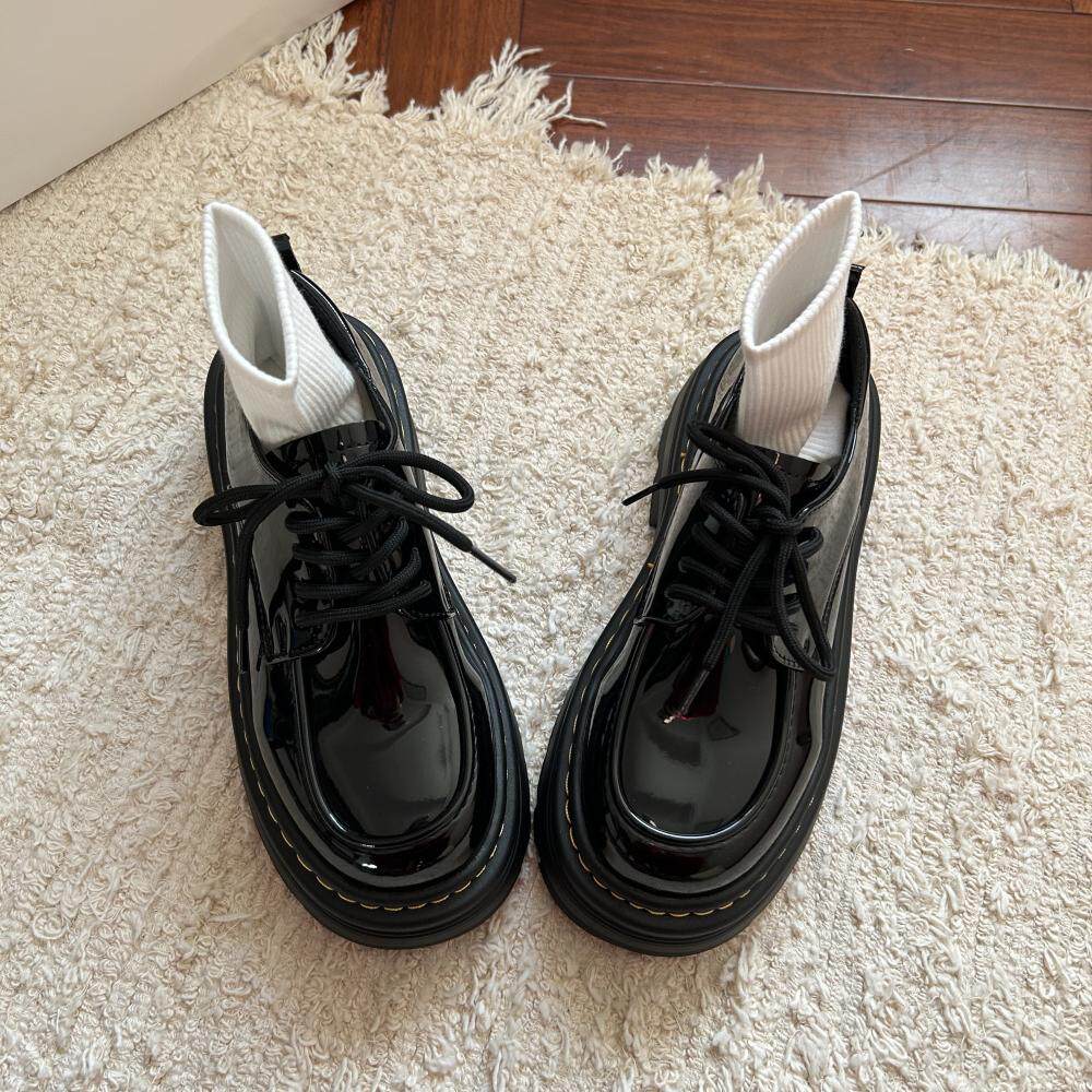 2025新款厚底小皮鞋学院配