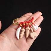 桃木剑宝宝婴儿童别针平安挂件随身真狗牙孕妇胸针新生儿礼物配饰