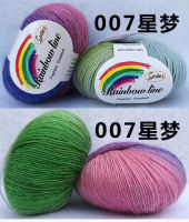 Rainbow thread segment dyed wool thread, wool gradient fine thread, skin-friendly crochet scarf thread, Irish shawl thread, hat thread thumbnail 6