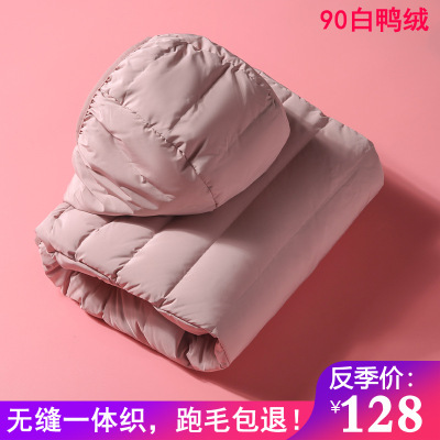 无缝超轻薄款羽绒服新款女短款轻便连帽户外运动大码冬季外套