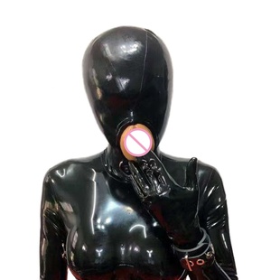 阴 含假 微孔 cosplay 定制 乳胶头套 latex 全包
